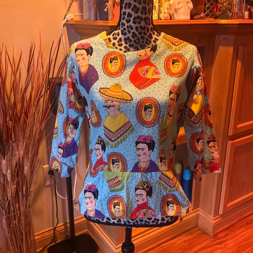 Handmade Frida Kahlo Long Sleeve Top
